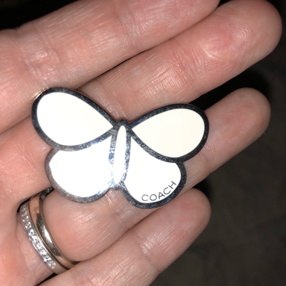 Coach butterfly white pin